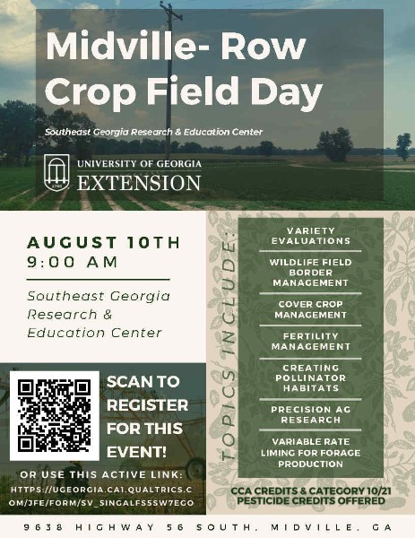 Flyer for Midvile Row Crop Field Day